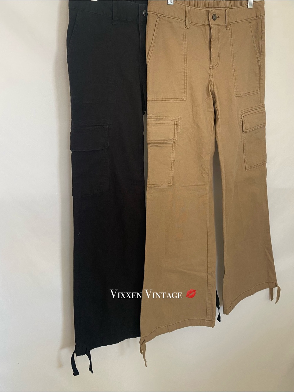 WILD FABLE 'MID-RISE WIDE LEG CARGO PANT' IN BROWN & BLACK BUNDLE LOT OF 2